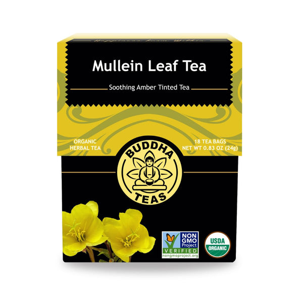 Buddha Teas - Mullein Leaf - Organic Herbal Tea - for Health & Wellbeing - with Antioxidants, Minerals & Vitamin C - Caffeine Free - 100% Kosher &