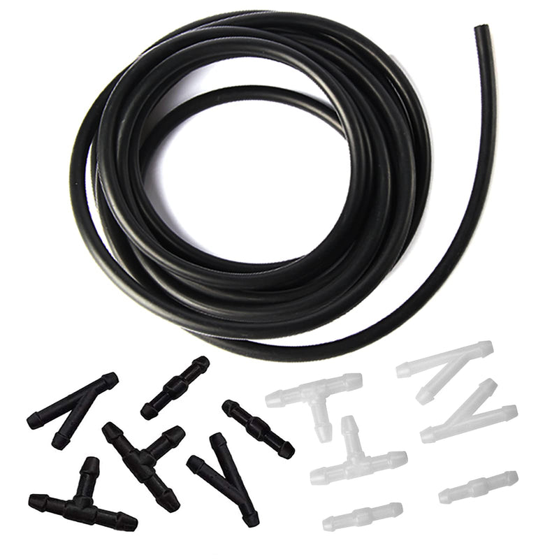 Windshield Washer Hose Kit - 4 Meter Universal Washer Fluid Hose with 12 Pcs Hose Connectors, Suitable for Most Windshield Washer Nozzle