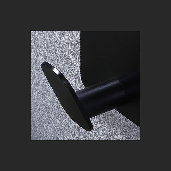 DELITON Adhesive Hooks - 4 Pack Towel/Coat Hooks Wall Hook Stick on Bathroom or Kitchen (Matte Black, Stainless Steel)