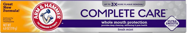 Arm & Hammer Complete Care Toothpaste, Fresh Mint, Whole Mouth Protection, 6.0Oz