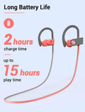 Stiive Bluetooth Headphones, Wireless Sports Earbuds IPX7 Waterproof with Mic, Stereo Sweatproof In-Ear Earphones, Noise Cancelling Headsets for