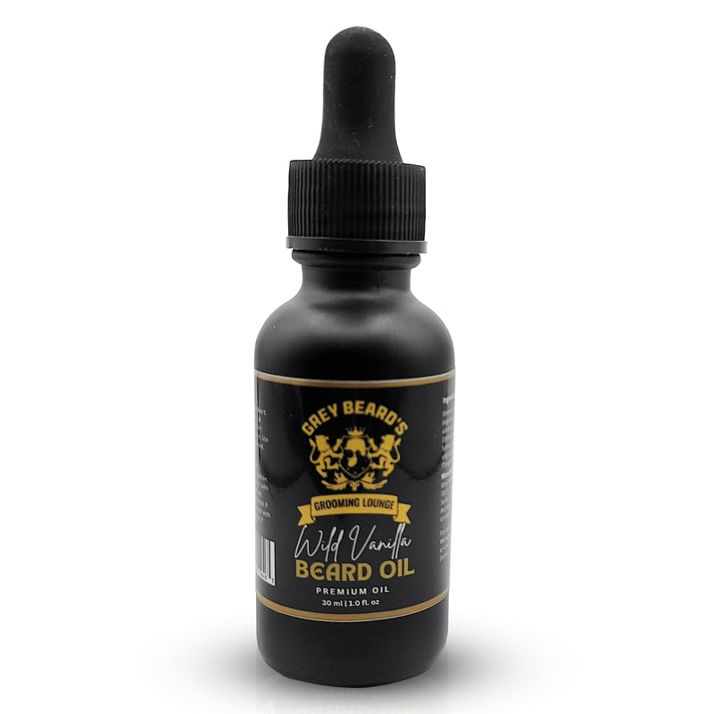 Grey Beard'S Grooming Lounge - Wild Vanilla Beard Oil for Men -Eliminates Itch & Dandruff - Deep Conditioning with Jojoba, Argan & Grapeseed Oils