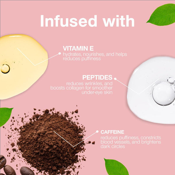 Palladio under Eye Brightener, Conceal, Brightens, Reduces Appearance of Dark Circles, with Caffeine Peptides & Vitamin E, Tired Skin Color
