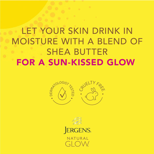 Jergens Natural Glow in Shower Lotion, Self Tanner for Fair to Medium Skin Tone, Sunless Tanning Wet Skin Lotion for Gradual, Flawless Color, 7.5