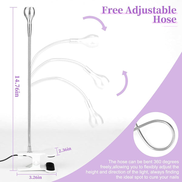 Saviland Mini Nail LED Lamp â Flexible Rotatable USB Quickly Nail Dryer Gel Lamp for Nails with Securing Clip Led Light for Nails for Curing Gel