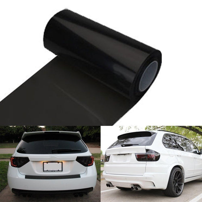 DIYAH 12 X 48 Inches Self Adhesive Headlight, Tail Lights, Fog Lights Tint Vinyl Film (Dark Black)