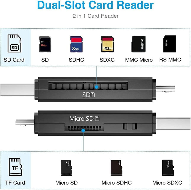 Vanja SD Card Reader, Micro USB to Micro SD Card Reader Adapter, Memory Card Reader for Android/Pc/Laptop/Camera, Suppor