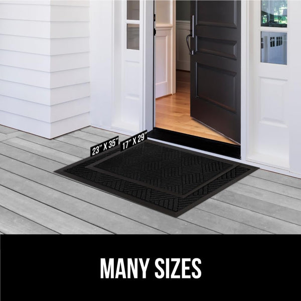 GORILLA GRIP 100% Waterproof All-Season Weathermax Doormat, Durable Natural Rubber, Stain and Fade Resistant, Low Profile, Indoor Outdoor Door
