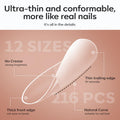 Modelones Gel Nail Kit Short Almond Gel Nail Tips, 9-In-One Nail Glue with Portable U V Nail Lamp, 216Pcs 12Sizes Press on Acrylic False Nails Tip