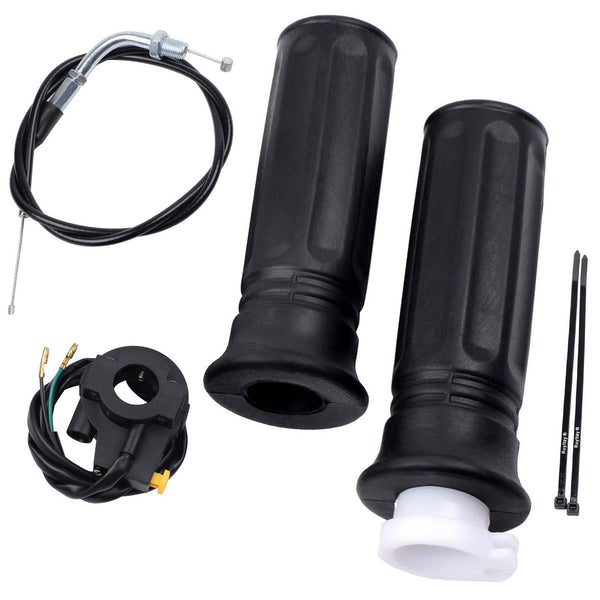 7/8" Twist Throttle Accelerator Handle Grips, 75" Throttle Cable with on off Switch for Mini Bike 49Cc 50Cc 80Cc 90Cc 110Cc 125Cc 212Cc Pit Bike