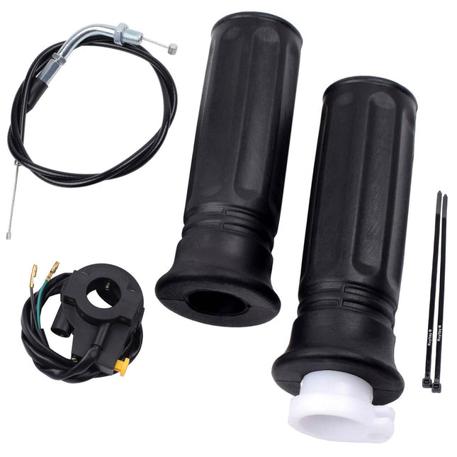 7/8" Twist Throttle Accelerator Handle Grips, 75" Throttle Cable with on off Switch for Mini Bike 49Cc 50Cc 80Cc 90Cc 11