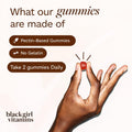 Black Girl Vitamins Once a Day - Womens Multivitamin Gummy - Vitamin A, B, C, E and Zinc. Multivitamin for Women, Immune Support. Vegan,