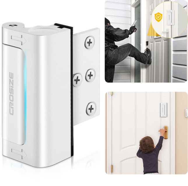 Home Security Door Lock, Upgraded Metal Door Reinforcement Lock, 3" Withstands 800 Lbs of Impact for Inward Swing Doors,