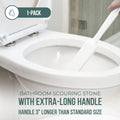 Powerstone Pumice Stone Toilet Bowl Cleaner with Extra Long Handle - 1 Pack | 3'' Longer Handle | Remove Hard Water Stains, Rings & Limescale from