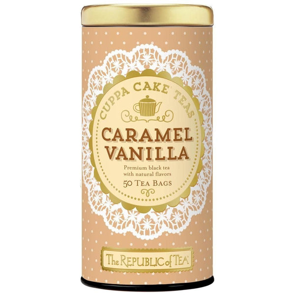 The Republic of Tea Caramel Vanilla Cuppa Cake, 50 Tea Bags, Blended Fine Black Tea, Gluten-Free