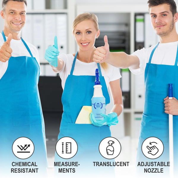 Plastic Spray Bottle, Empty Spray Bottles (2 Pack 24 Oz), All-Purpose Sprayer for Cleaning Solutions, Hair Spray, Bleach, Planting, BBQ, Mist &