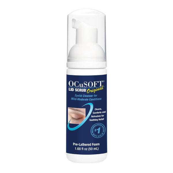 Ocusoft Original Foaming Eyelid Cleanser - Mild Instant Foam to Remove Oil, Dust, Pollen & Makeup - 1.68 Fl Oz