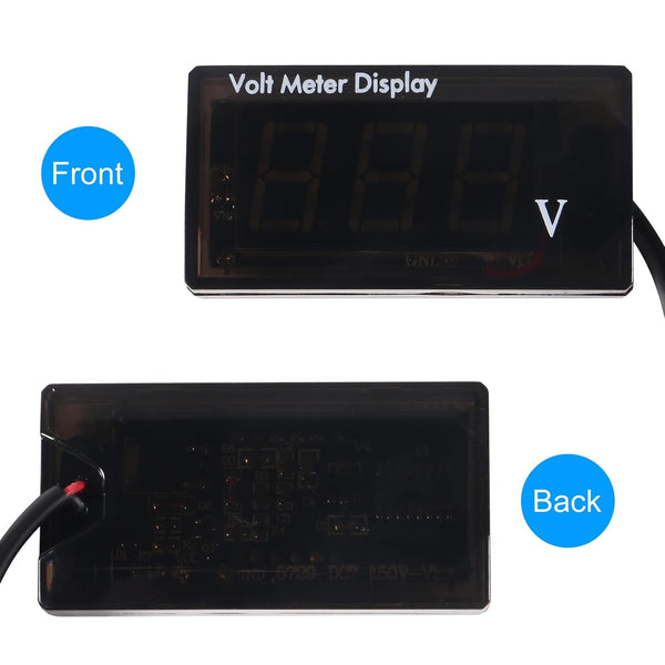 2Pcs DC 12V Car Digital Voltmeter Gauge LED Display DC 5-28V Voltage Mete Waterproof Voltage Display Voltmeter Gauge Meter Power Energy LED Volt
