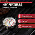 CDN Grill Surface Thermometer | ProaccurateÂ®, Temperature Zones, High Heat, Color-Coded Scale - Laboratory Glass Lens - Perfect for Grill, BBQ,