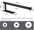 Paper Towel Holder under Cabinet Wall Mount,Self Adhesive and Drilling Paper Towel Holders,Sus304 Stainless Steel Paper Towel Roll Rack,Black