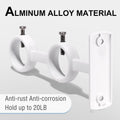 Goowin Double Curtain Rod Holder, 2Pcs Brackets Hooks for Living Room, Bedroom Drapery Rods (White)