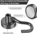 VNDUEEY 10 Pack Black Magnetic Hooks, 22Lbs Strong Magnet Hooks for Hanging, Magnetic Hook Heavy Duty, Fridge Magnets Neodymium with Hooks for