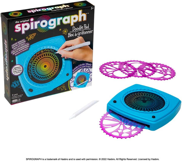 Spirograph Doodle Pad– Arts and Crafts, Scratch Art, LCD Writing Tablet for Kids, Kids Toys, Art Supplies, Drawing Kit, Spiral Art, Double-Sides