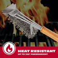BBQ-AID All Angles BBQ Grill Brush for Outdoor Grill â Cleans All Angles, Large Wooden Handle, and Stainless Steel Bristles - BBQ Brush for Grill