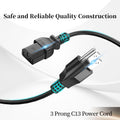 Computer Power Cord - 4FT, 3 Pack 3 Prong AC Power Cable Made for Dell, Samsung, LG, Sony & More Computer Monitors - NEMA 5-15P to IEC60320 C13,