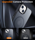 SPIDERCASE Designed for Iphone 14 Case/Iphone 13 Case, Magnetic Translucent [2 Pack Tempered Glass Screen Protector] Anti-Fingerprint Anti-Scratch
