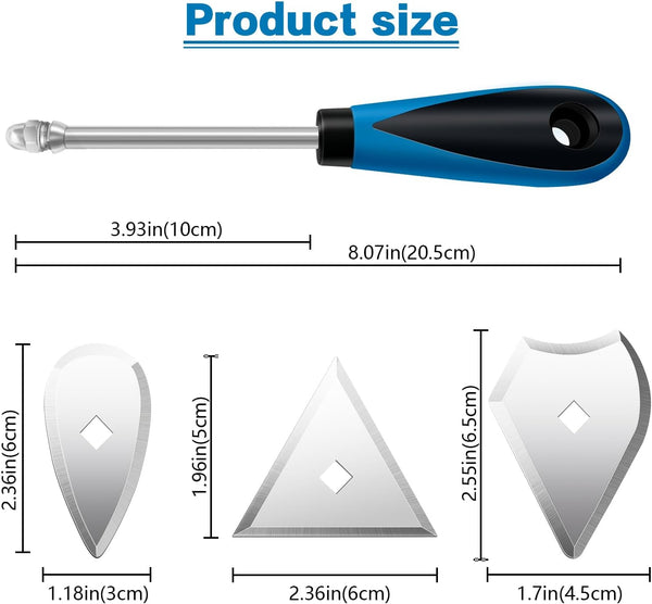 Dekeones 8-Inch Paint Shave Hook, Stainless Steel Paint Shaver with Replacement Blades (Triangle + Combination + Heart), Painting Scrapers & Paint