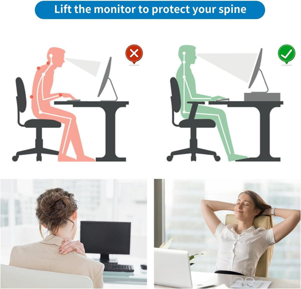 gianotter Computer Monitor Stand Riser, Desk Organizers and Accessories with Drawer, Office Desk Accessories & Workspace Desktop Organizers