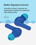 Belkin Soundform Nano 2 Bluetooth Earbuds for Kids with Built-In Microphone, 28H Battery Life, Safe 85Db Volume, IPX5 Water Resistance - Kids