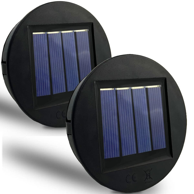 Replacement Solar Light Parts, 2 Pack Solar Lights Replacement Top 3.15In, 8 Lumens LED Solar Panel Lantern Lid Lights, Outdoor Lantern Solar