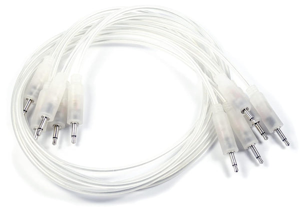 LED CV Patch Cables Eurorack Modular Test Leads, 5-Pack (23.6"), Transparent