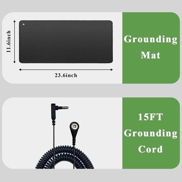 Grounding Mat, Grounding Bed Foot Mat with 1 Grounding Cord Indoor Mat Improving Sleep Health Grounding Therapy Reduce Anxiety Inflammation Pain