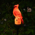 Cardinal Garden Decor Red Bird Figurine Memorial Solar Light Outdoor Stake Patio Yard Art Lawn Ornament Porch Christmas Decorations Outside Statue