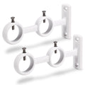Goowin Double Curtain Rod Holder, 2Pcs Brackets Hooks for Living Room, Bedroom Drapery Rods (White)