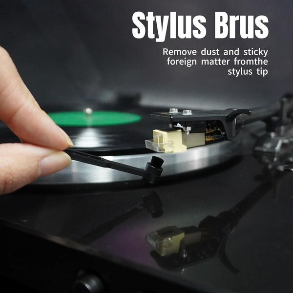 Sdroceryam Vinyl Record Cleaning Kit 3-In-1 Turntable Records Cleaner Anti-Static LP Velvet Record Cleaner Brush Stylus Brush for Record Player