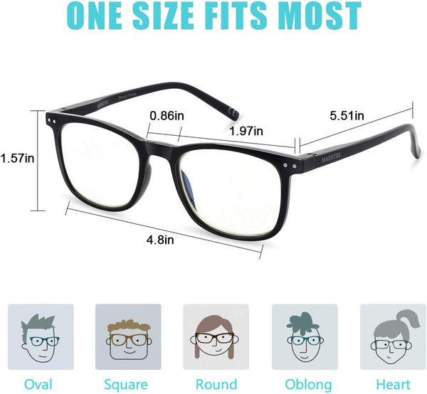 Blue Light Blocking Glasses, Blue Blocker Computer Glasses for Men Women, anti Glare 400 UV & Eye Strain Fake Square Glasses