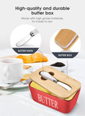 AISBUGUR Large Butter Dish with Lid Ceramics Butter Keeper Container with Knife and High- Quality Silicone Sealing Butter Dishes with Covers Good