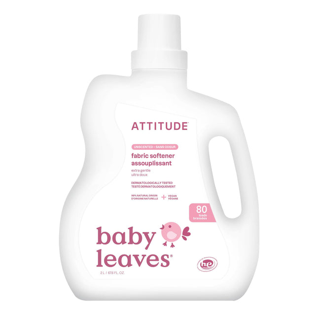 ATTITUDE Baby Fabric Softener, Plant and Mineral-Based Ingredients, HE Compatible, Vegan and Cruelty-Free Laundry and Ho