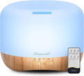 Homeweeks 300Ml Essential Oil Diffuser, Quiet Aromatherapy Mist Diffusers for Essential Oils, Wood Grain, Ultrasonic, Remote Control, Timer, 7