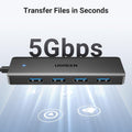 UGREEN USB 3.0 Hub, 4 Ports USB a Splitter Ultra-Slim USB Expander for Mouse, Keyboard, Flash Drive, U Disk, Printer Compatible with Laptop,
