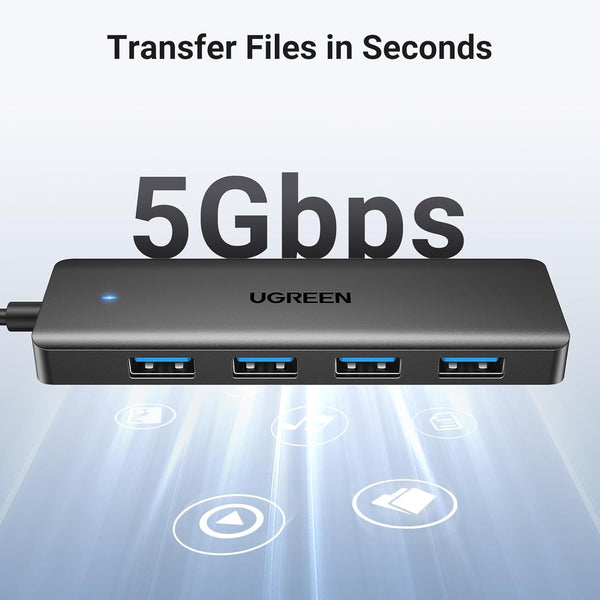 UGREEN USB 3.0 Hub, 4 Ports USB a Splitter Ultra-Slim USB Expander for Mouse, Keyboard, Flash Drive, U Disk, Printer Compatible with Laptop,