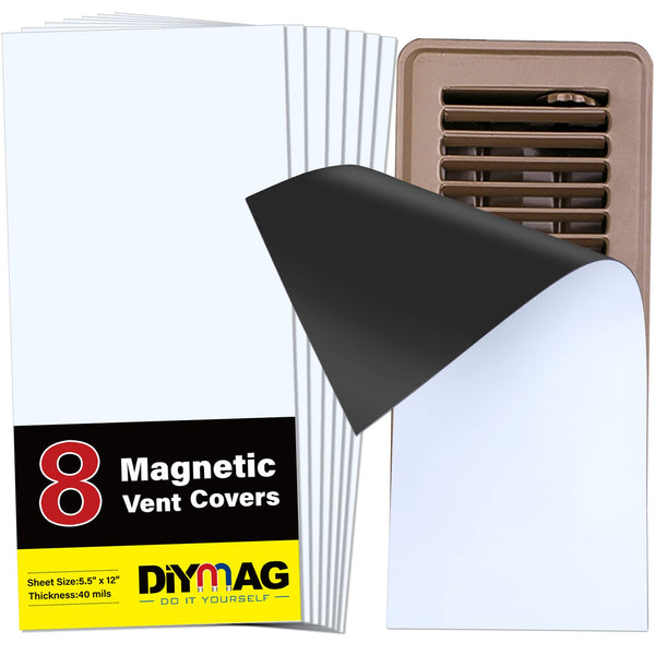 DIYMAG 8Pack Strong Magnetic Vent Covers, Vent Covers for Home Floor Standard Air Registers, 5.5 Inch X 12 Inch Air Vent Covers for Floor Wall and