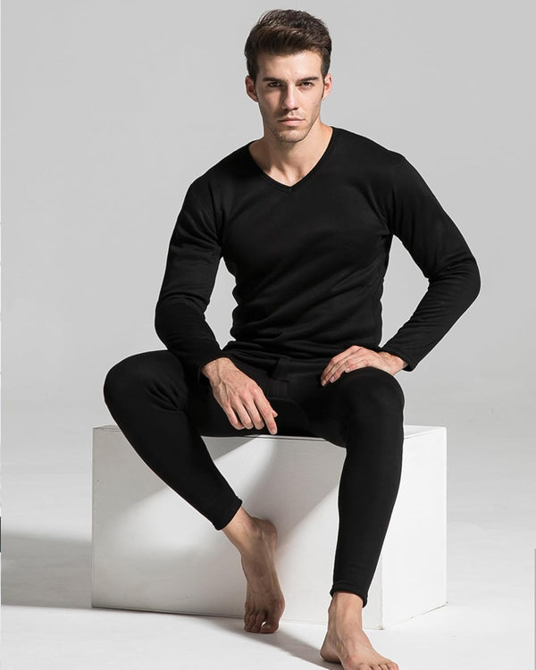 Jzcreater Thermal Underwear for Men, Mens Long Johns Thermal Underwear Set, Fleece Lined Base Layer for Cold Weather