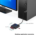 Memory Card Reader, BENFEI 4In1 USB 3.0 and USB-C to SD Micro SD MS CF Card Reader Adapter, 4 Cards Simultaneously Read and Write, Compatible with