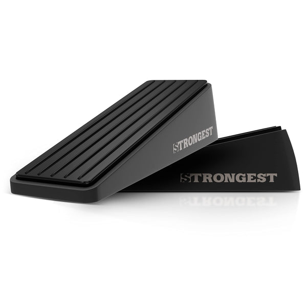 Strongest Home Door Stopper, Heavy Duty Door Stop Wedge Made of Premium Quality Zinc and Rubber Suits Any Door, Any Floor. plus 2 Self Adhesive