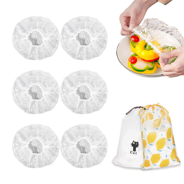 200PCS Bowl Covers Bread Proofing with Storage Bags, Fits Bowls up to 12", Plastic Wrap for Food Plastic Bowl Covers Ela